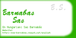 barnabas sas business card